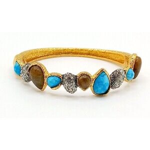Alexis Bittar Bangle Elements Cholulian Turquoise, Labradorite  Crystal Cluster